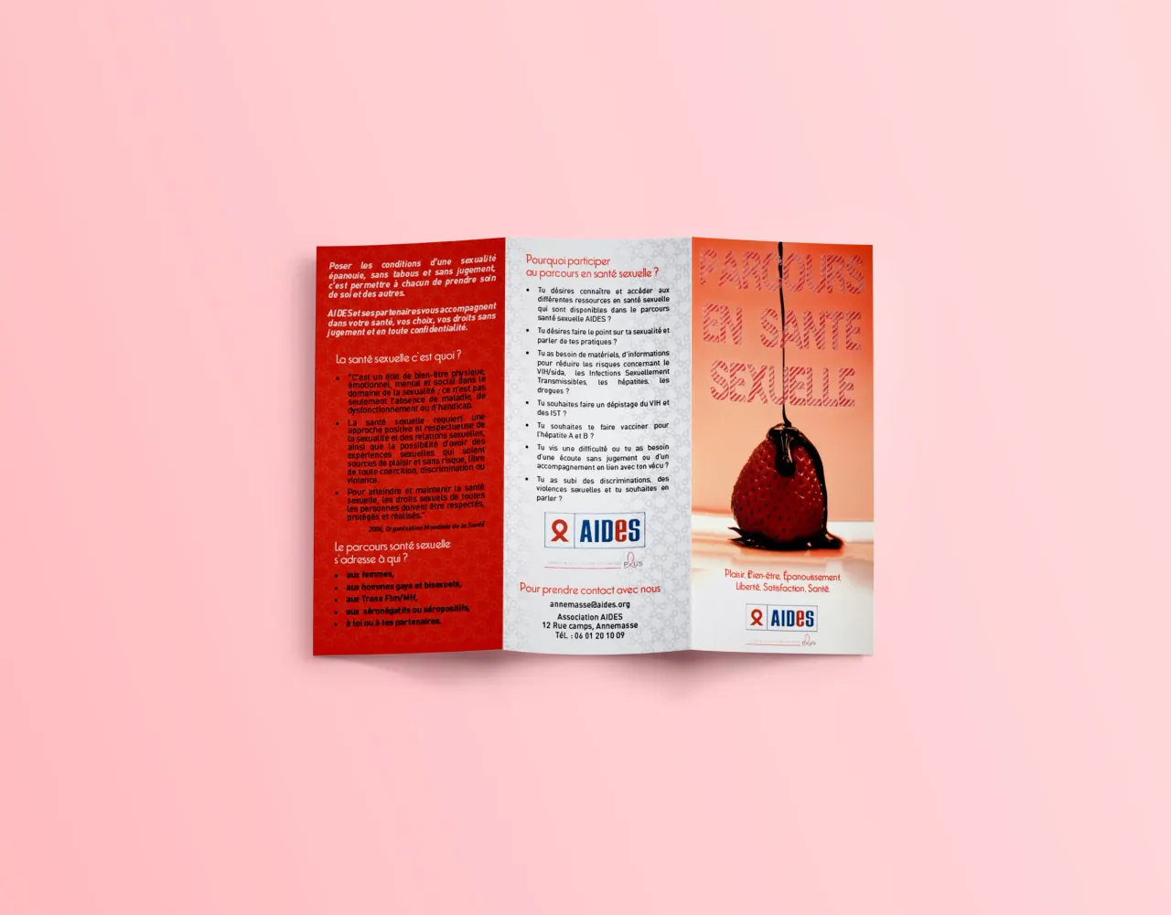 Graphisme et identité Trifold leaflet - AIDES Rhône - Alpes par Clément Calloud