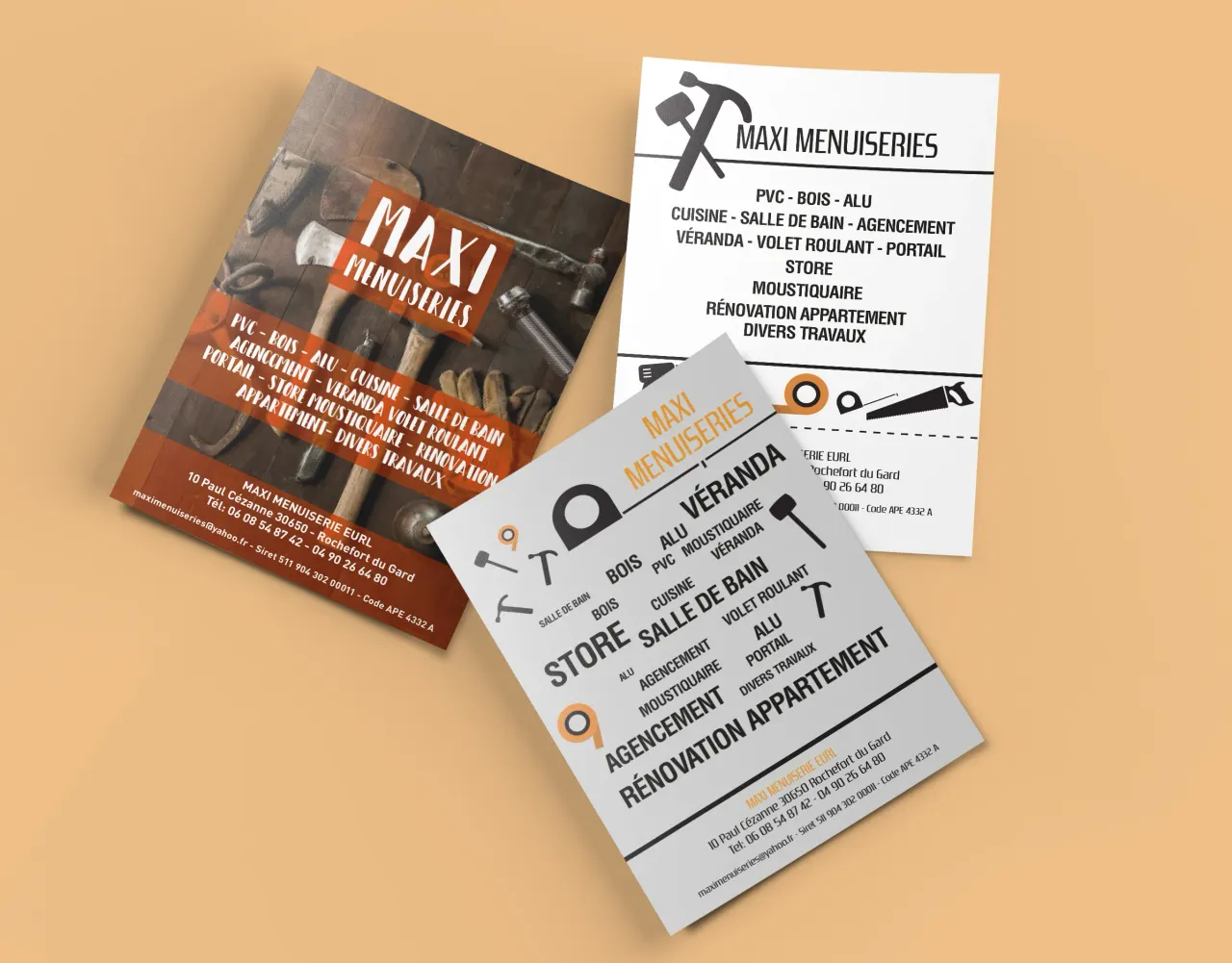 Graphisme et identité Maxi menuiserie par Clément Calloud