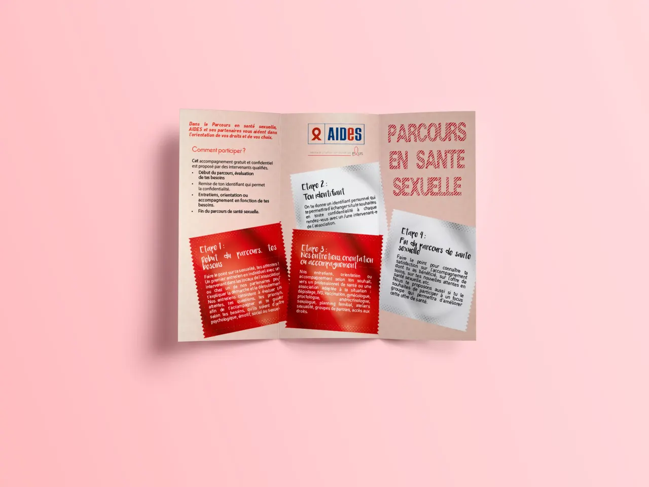 Trifold leaflet - AIDES Rhône - Alpes, graphisme et identité par Clément Calloud, image 2 sur 2